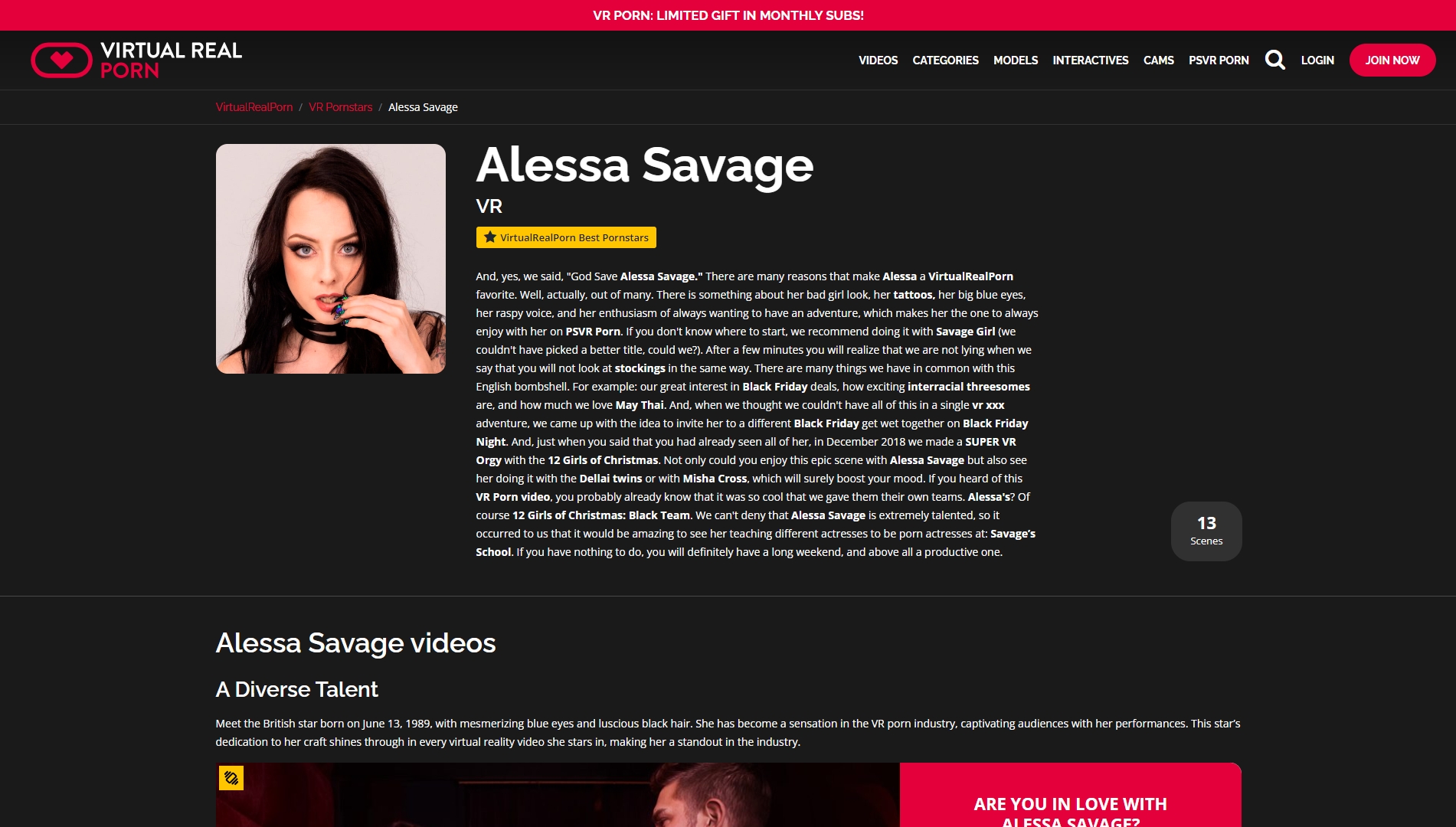 VirtualRealPorn Alessa Savage VR